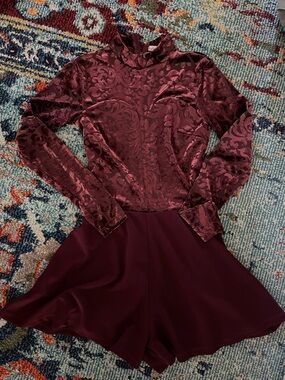 Charlotte Russe Deep Wine Velvet Burnout Top